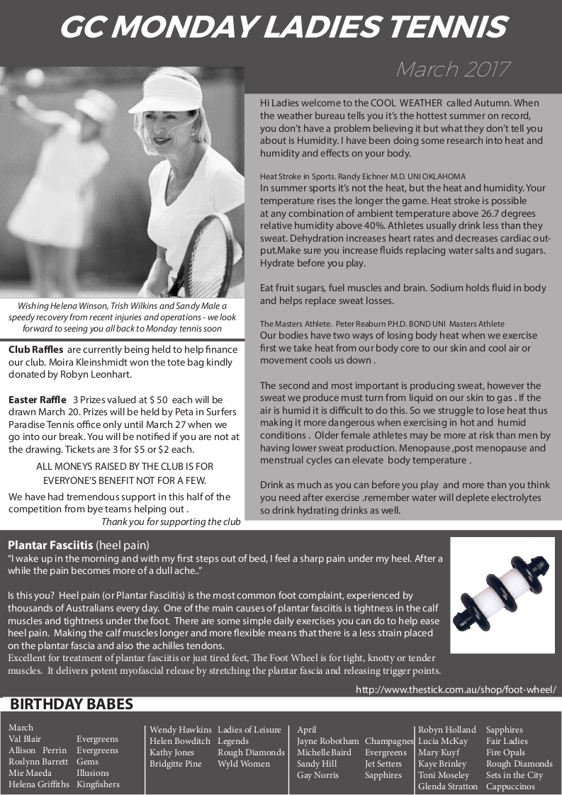 Tennis Newsletter March 2017
